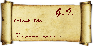 Galamb Ida névjegykártya